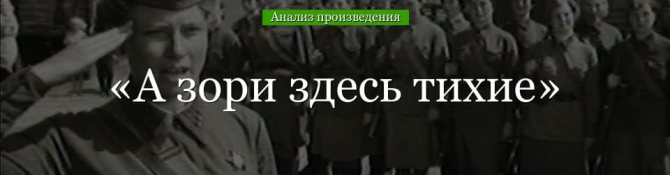 «А зори здесь тихие» анализ произведения Васильева – проблемы, жанр, тема, план повести