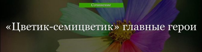 Главные герои «Цветик-самоцветик» характеристика персонажей сказки Катаева для читательского дневника