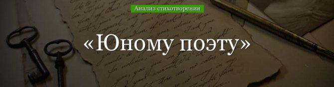«Юному поэту» анализ стихотворения Брюсова по плану кратко – год, история создания, средства выразительности