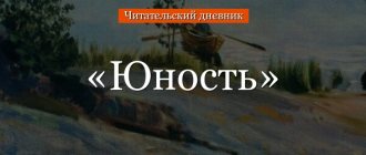 «Юность» читательский дневник